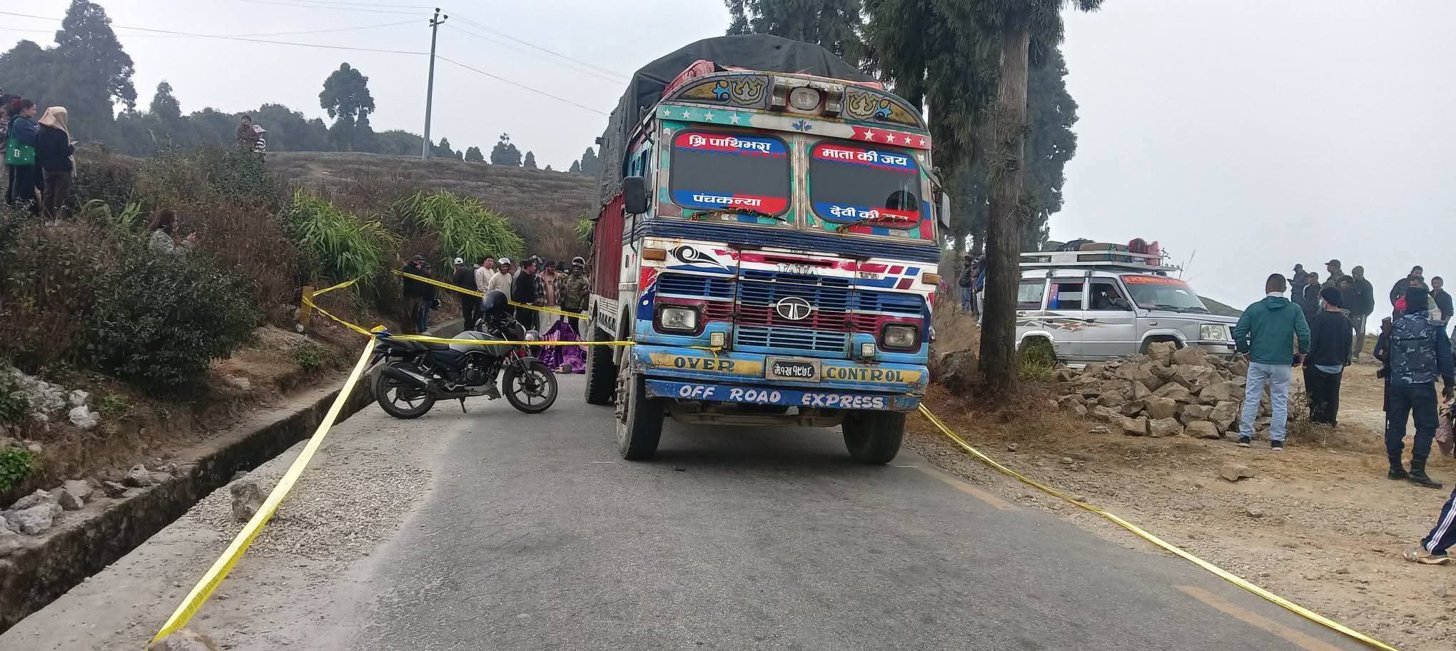 कन्याममा ट्रकले  किचेर  एकजनाको  मृत्यु